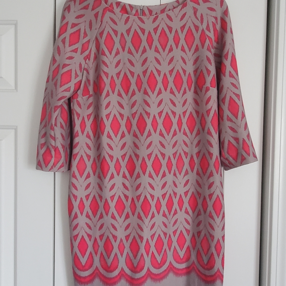 Patterned 3/4 Sleeve Dress